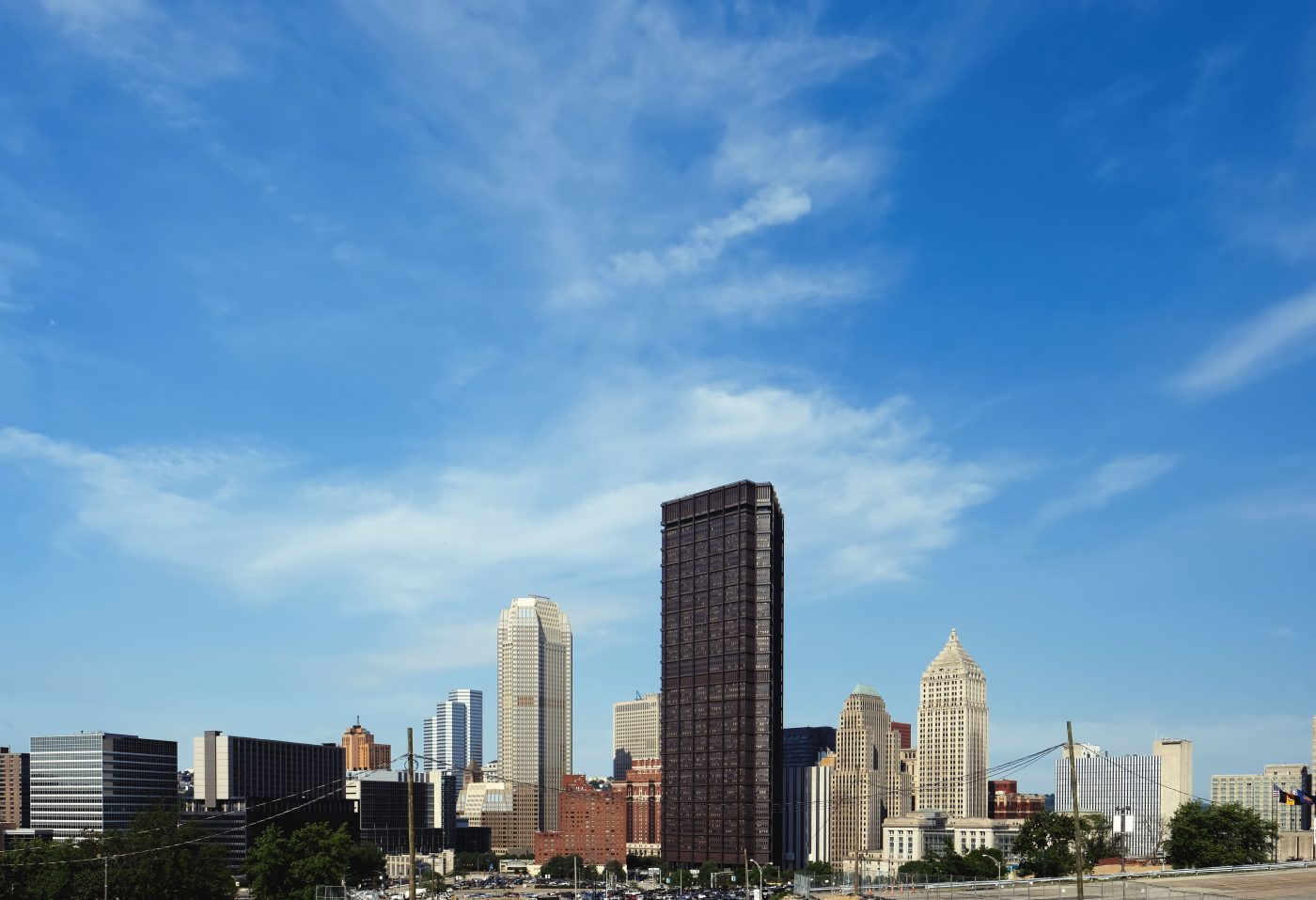 The Pittsburgh, Pennsylvania skyline on a clear day